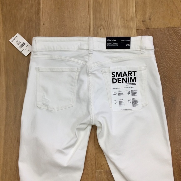 DL1961 Emma Power Legging Dawson White Skinny Destroyed Knee Jeans - Picture 9 of 10